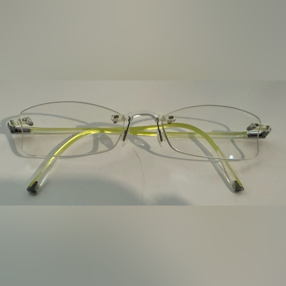 SEE EYEWEAR Light Green Rimless Glasses